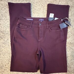 NYDJ Deep Wine Marilyn Straight Leg Jeans Size 10 NWT